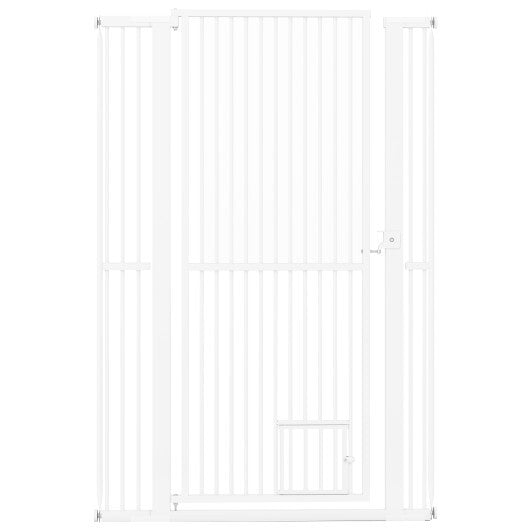 59" Extra Tall Pet Gate Heavy-Duty Metal Cat Gate with Wide Opening-White