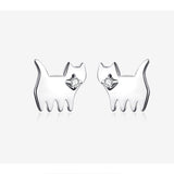 S925 cat earrings in sterling silver