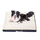 FAOLONE Memory Foam Dog Bed for Extra Large Dogs Washable Dog BedsOrthopedic Waterproof Large Dog Bed with Washable Removable Cover (M White Blue)