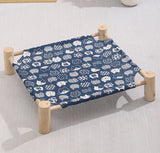 Washable Solid Wood Pet Dog Bed (Removable Cover)