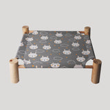 Washable Solid Wood Pet Dog Bed (Removable Cover)