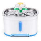 Pet Water Fountain Quiet Pump Visible Water Level 4-Layer Filter Flower Nozzle Cat Dispenser Drinking Bowl Cats Small Dogs Home