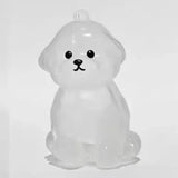 Transparent Cute Dog Pendant Keychain Creative Pet Hair Storage Capsule Hanging Ornament for Pet Lover DIY Pet Memorial Keychain