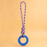 Dog Toys Chew Resistant Nylon Rope Toys Pet Colorful Woven Knot Rubber Toys Dog Self Fun Outdoor Swimming Toys Pet Supplies