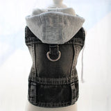 Denim Pet Clothes for Small Dogs Puppy Jeans Hoodie with Gray Cap Blue Denim Chihuahua Jacket 2026 New Designer Cowboy Shirt
