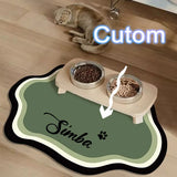  Custom Pet Feeding Mat Cute Shape Dog Diatom Mud Floor Mat Non-Slip Waterproof Home Decoration Dog Feeding Pad