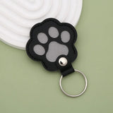 Cute Paw Print Pet Hair Memorial Keychain Leather Dog Cat Fur Holder Keepsake Key Ring Personalized Pet Loss Memory Key Chains G