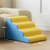 Dog Cat Ramp Ladder 3/4 Step Pet Stair Memory Foam Sponge Dogs Sofa Removable and Washable Training Pet Ramp Stairs Pet Supplies