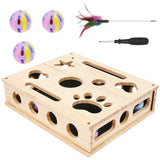 Cat Nail File Box Toy with Bell Ball and Sandpaper Inside Cat Scratch Puzzle Play Nail Care Interactive Pet Toy Stress Free