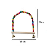 Wooden Bird Toys Small Parrot Chewing Training Toys Cotton Rope Swing Hanging Ring Bell Bird Cage Climbing Ladders Pet Supplies