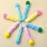 Interactive Cat Toy Spring Twist Stick Plush Ball Bite Resistant Teeth Grinding Plushie for Kittens Entertainment Boredom Relief