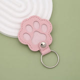 Cute Paw Print Pet Hair Memorial Keychain Leather Dog Cat Fur Holder Keepsake Key Ring Personalized Pet Loss Memory Key Chains G