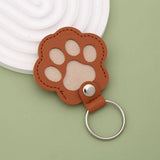 Cute Paw Print Pet Hair Memorial Keychain Leather Dog Cat Fur Holder Keepsake Key Ring Personalized Pet Loss Memory Key Chains G