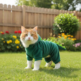 Cozy Dinosaur Cat Clothing Set Plush Lined Soft and Lightweight For Small Pets Costume Party and Outdoor Use Autumn Winter Wear