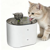 Automatic Cat Water Fountain, 2.2L/74oz Pet Water Fountain, Ultra-quiet, Suitable for Indoor Cats and Dogs, Easy to Clean