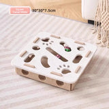 Interactive Cat Toy Felt Maze Box with Bell Ball Self Play Cat Teaser Box Stimulate Hunting Instinct Relieve Boredom Stress