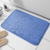 1PC Memory Foam Velvet Carpet Embossed Non-Slip Mat for Bathroom Living Room Cobblestone Floor Home Decorative Rug