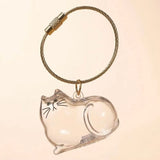 Transparent Cute Dog Pendant Keychain Creative Pet Hair Storage Capsule Hanging Ornament for Pet Lover DIY Pet Memorial Keychain
