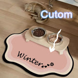  Custom Pet Feeding Mat Cute Shape Dog Diatom Mud Floor Mat Non-Slip Waterproof Home Decoration Dog Feeding Pad